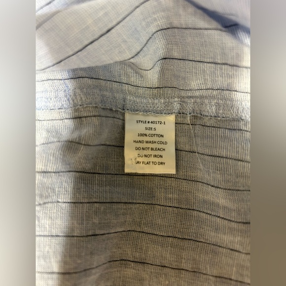 Grade and Gather Light Blue Pin Stipe Button Down Shirt. - Picture 6 of 6